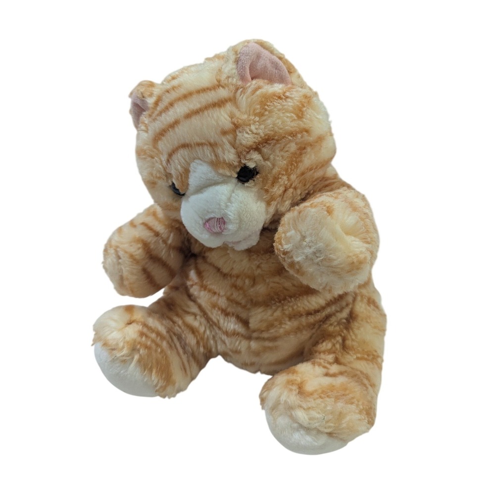 Animal Alley Orange Tabby Cat Plush Hand Puppet Toys R Us Striped Kitten 9 Inch